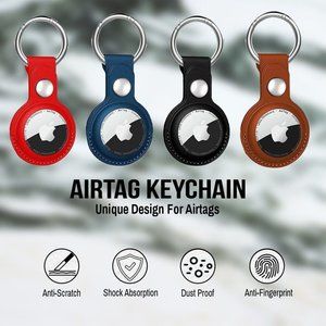 Leather Airtag key chain I Holder for air tag / 4 Pack airtag Case